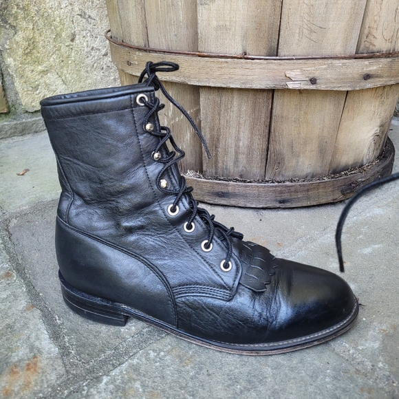 Justin Vtg Roper kiltie  vintage  boots - Picture 5 of 15